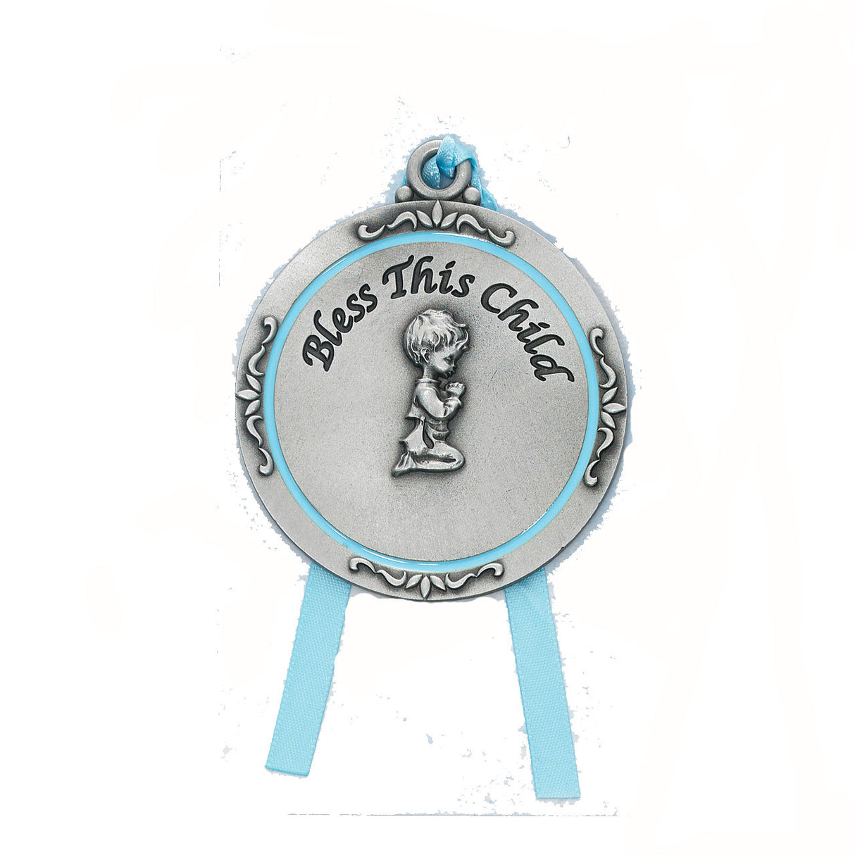 Blue Bless the Child Crib Medal