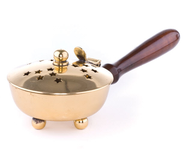 Pan-Style Home Censer with Wood Handle