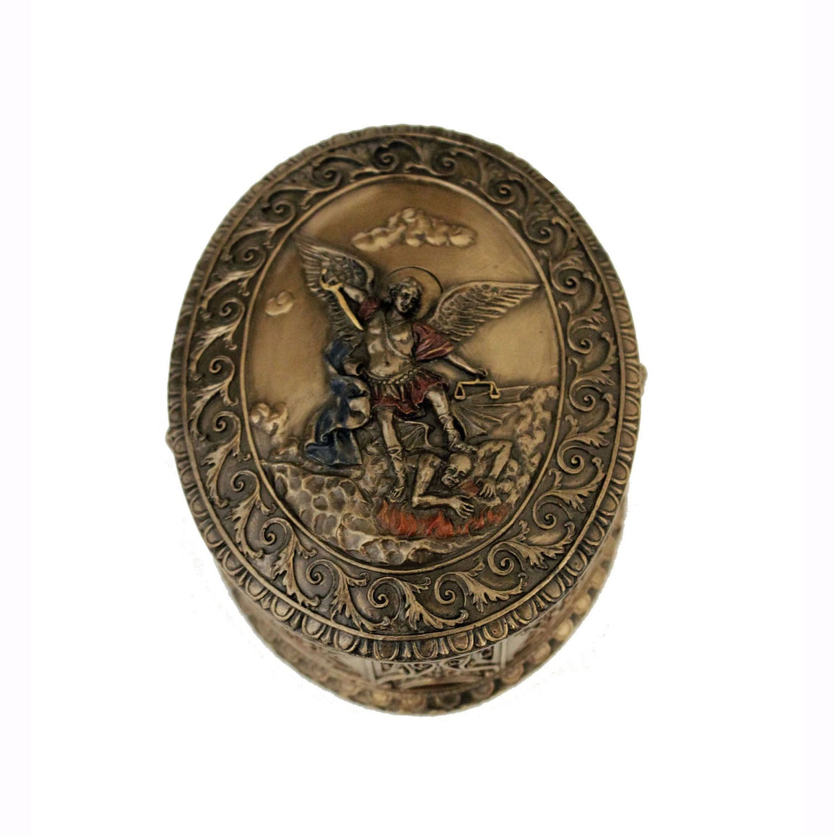 Bronze St Michael Rosary or Trinket Box