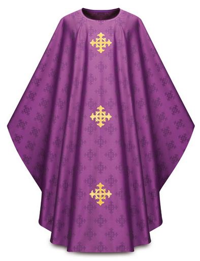 Adornes Damask Chasubles with Embroidered Crosses no. 3978