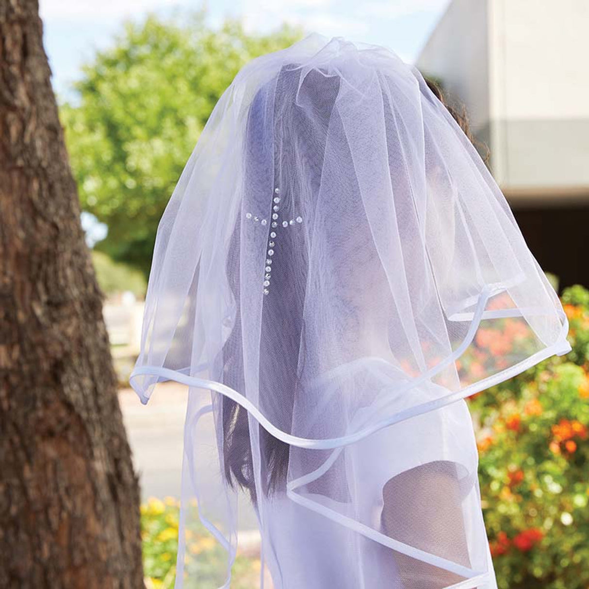 Gloria Cross Headband Veil