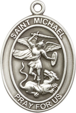 Antique Silver St. Michael the Archangel Key Chain 6776SRCS