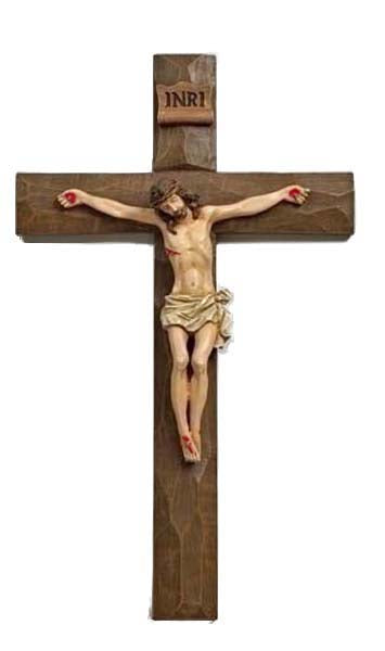 Driftwood Texture Resin Crucifix - 12 inches tall