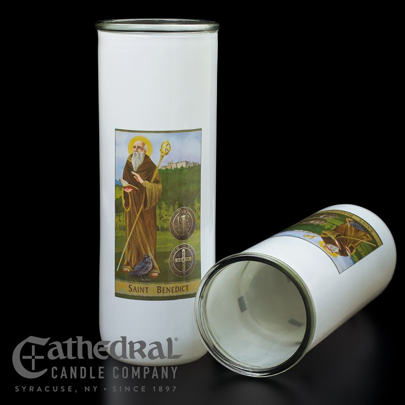 5, 6, or 7 day St Benedict Candle Globe -2318
