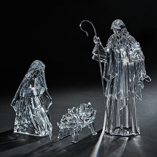 15-1/2 inch Crystal Acrylic Holy Family Set