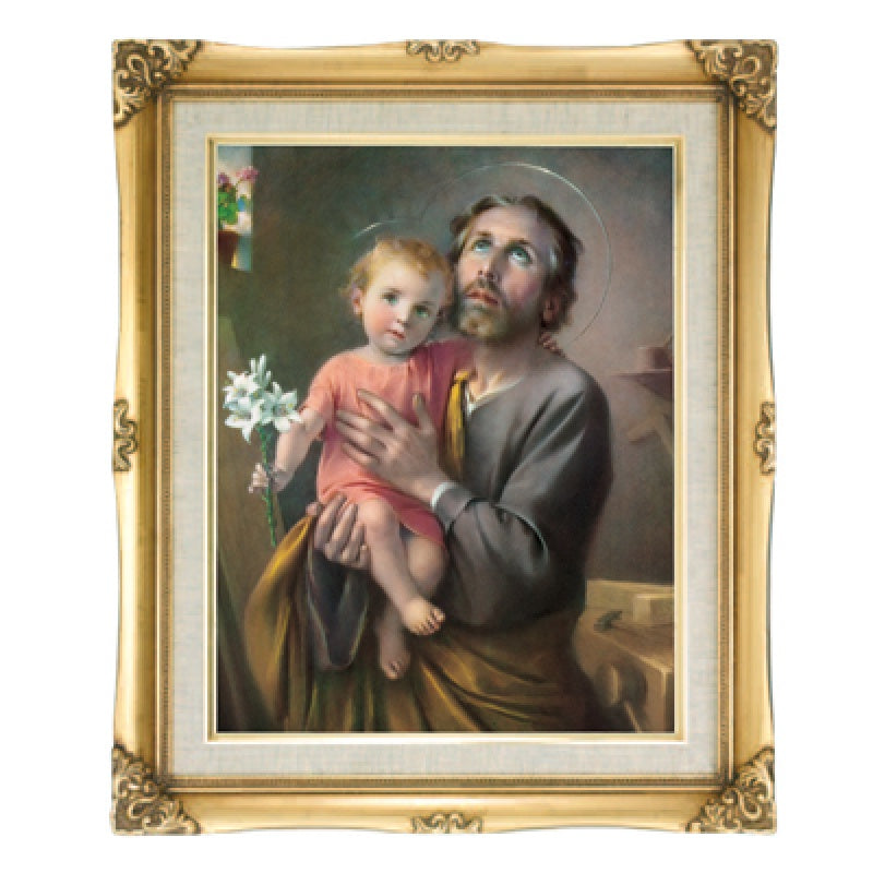 Saint Joseph with Child Framed Print