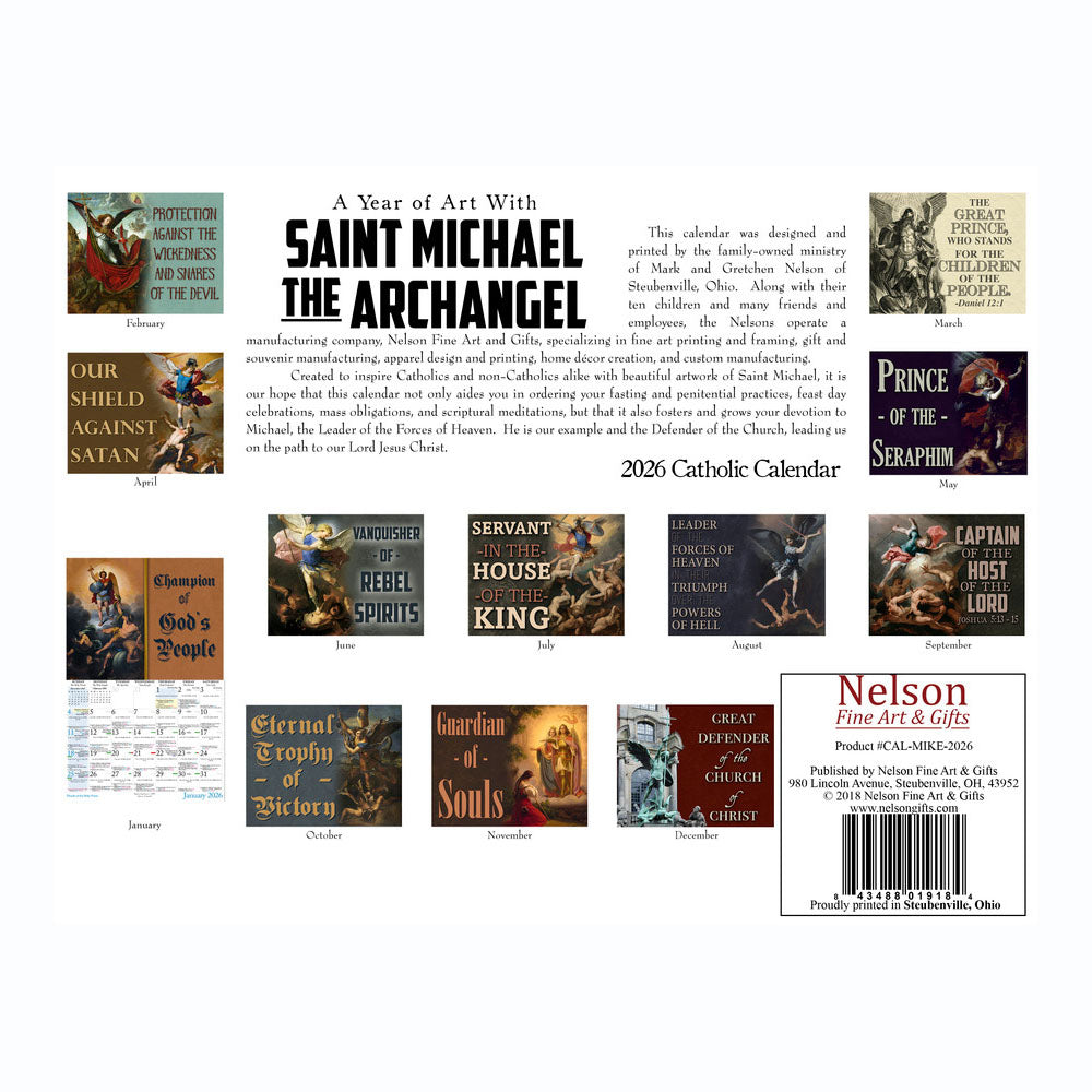 2026 St Michael in Art Catholic Wall Calendar