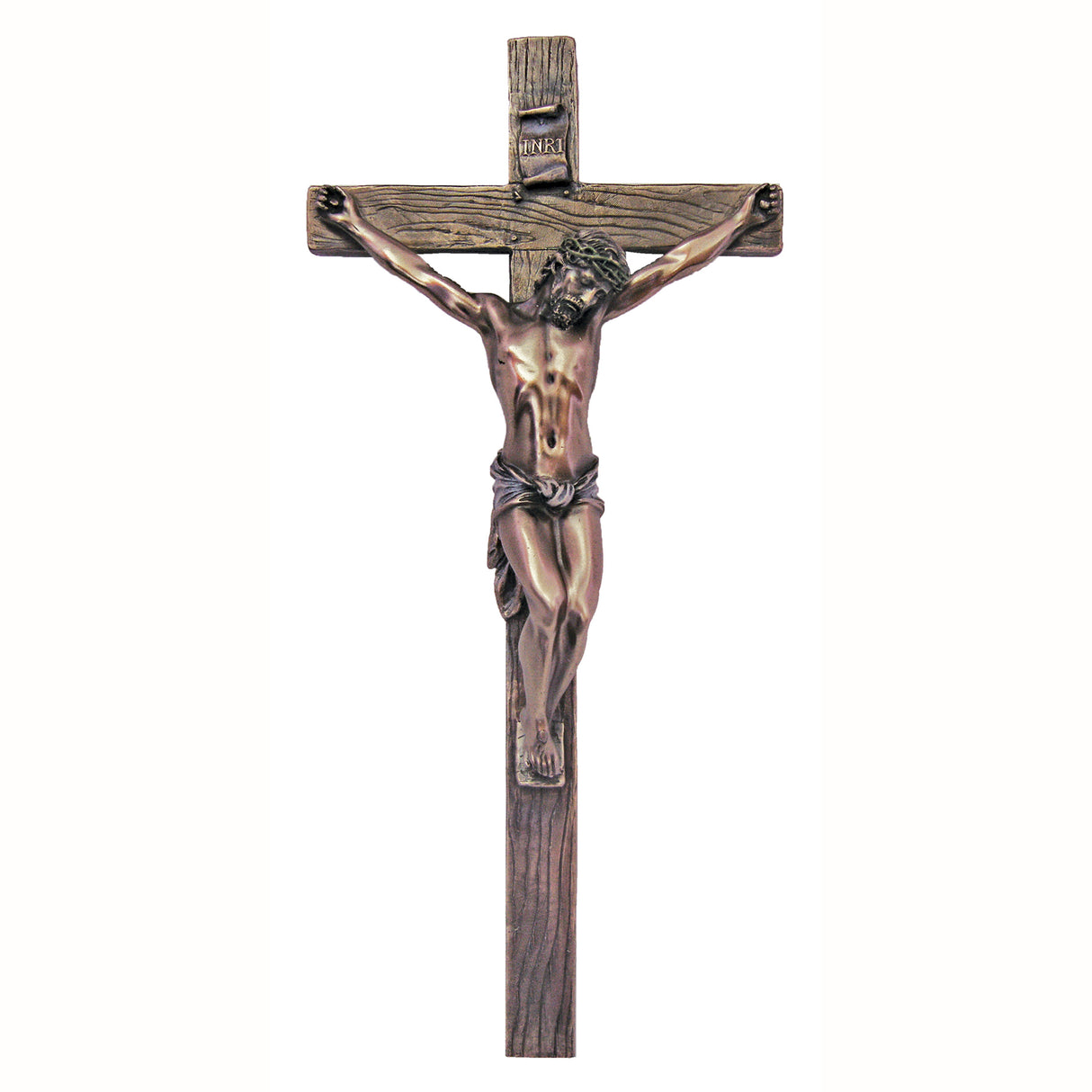 Cold Cast Bronze Crucifix - 13 inches tall