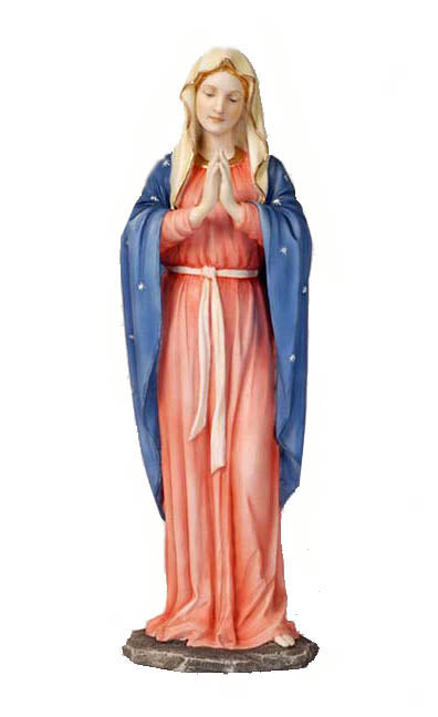 Praying Madonna Statue in Full Color - 11-3/4 inches