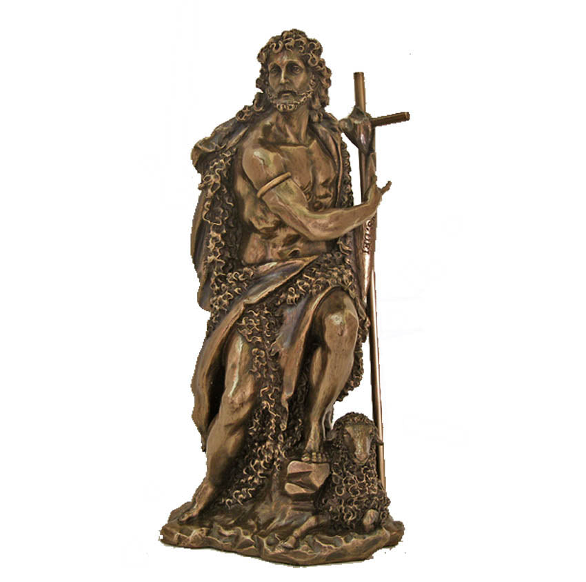 Saint John the Baptist Bronze Statue - 9.5 inches tall