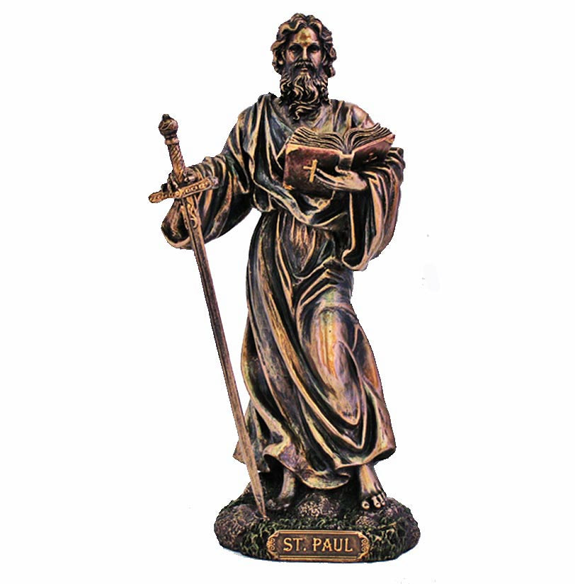 Saint Paul Bronze Statue - 8 inches tall