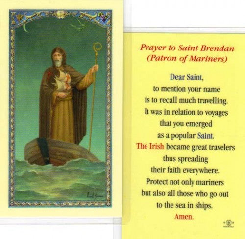 Saint Brendan the Mariner Holy Card - E24-413