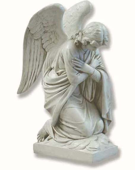 28 inch Kneeling Adoration Angel Statue with Crossed Arms (Made to Order)
