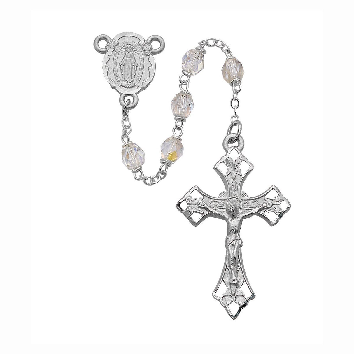 6mm Traditional Ladies Crystal Rosary R271RF