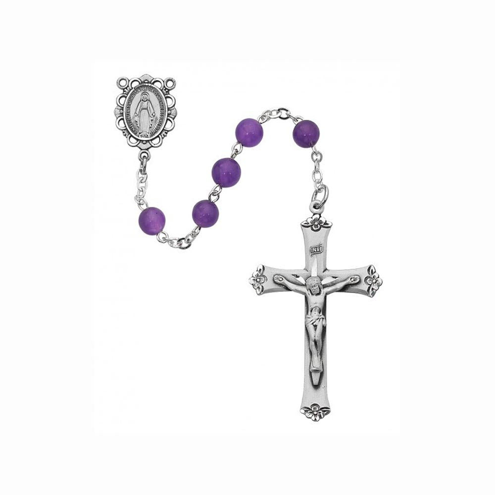 6mm Deluxe Genuine Amethyst Gemstone Rosary