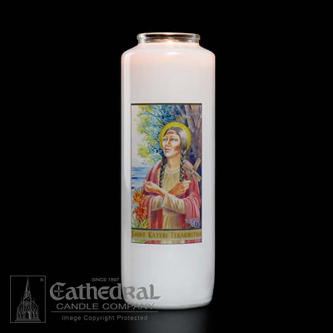 6 day St Kateri Devotional Candle in Glass