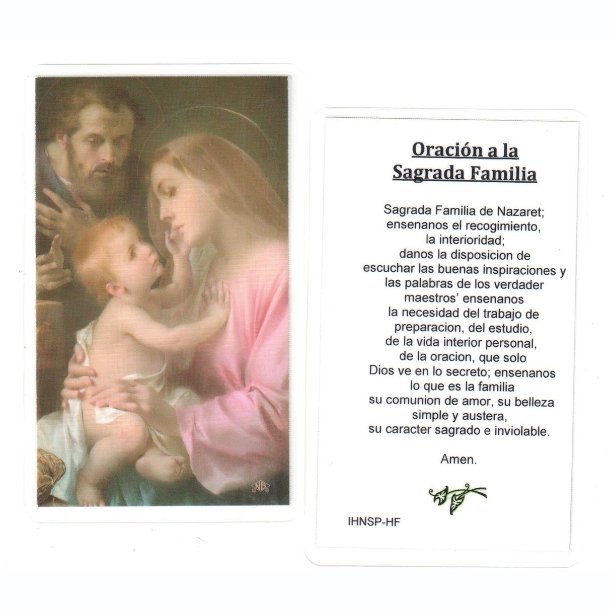 Oración a la Sagrada Familia Tarjeta Santa - Laminated
