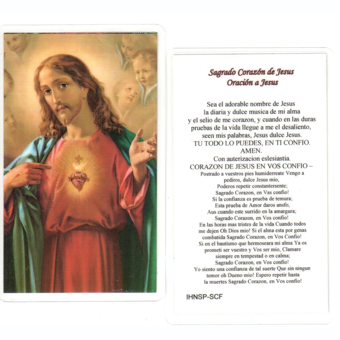 Tarjeta de la Corazón de Jesús Sagrada.