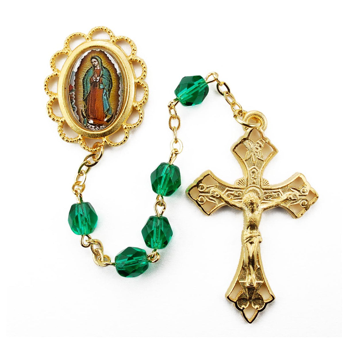 Our Lady of Guadalupe Gold Plated Rosary no. R159HF