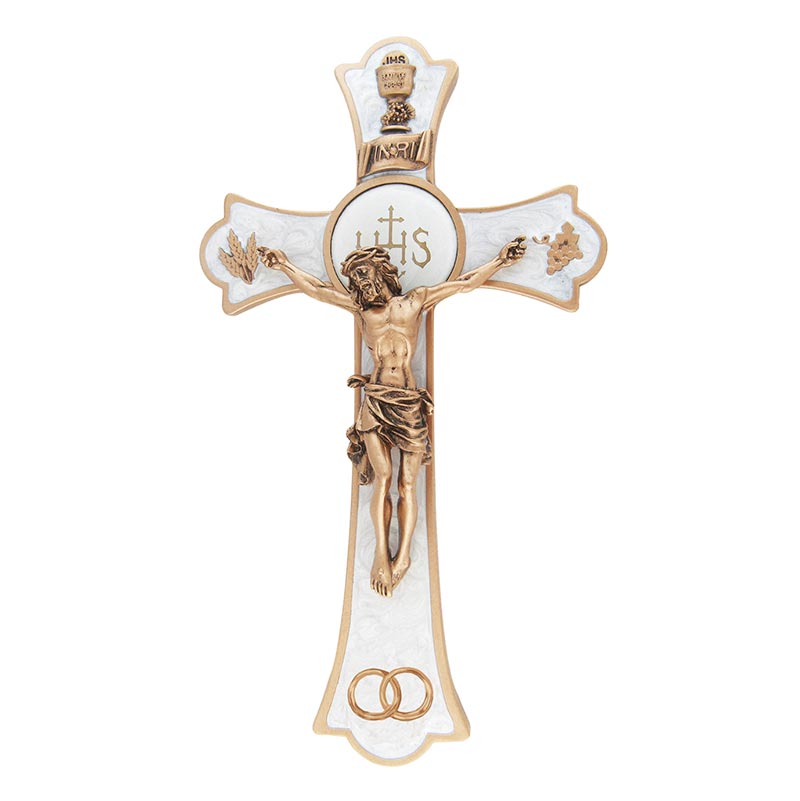 8in Papal Blessing , Holy Mass Wall Crucifix- JC-3245-L