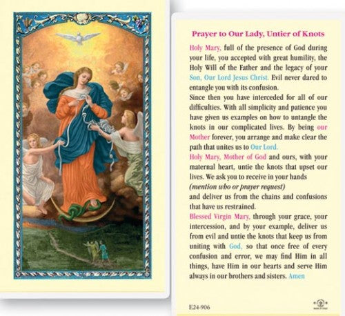 Our Lady, Untier of Knots Holy Cards - E24-906