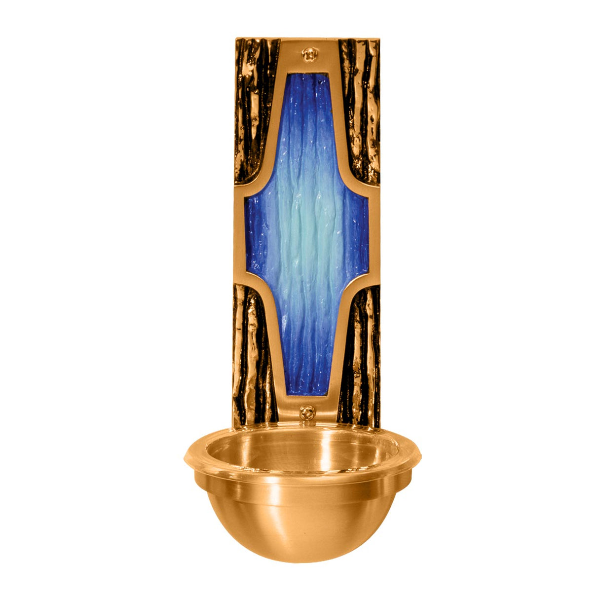 Contemporary Rugged Cross Holy Water Font with Color Backplate - no. 2537-83B