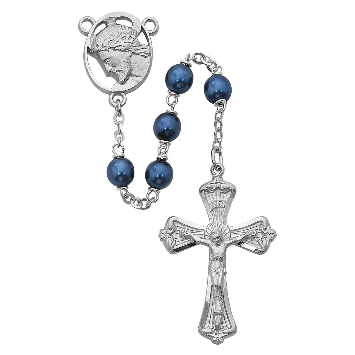 Men's Blue Metallic Rosary R280RF