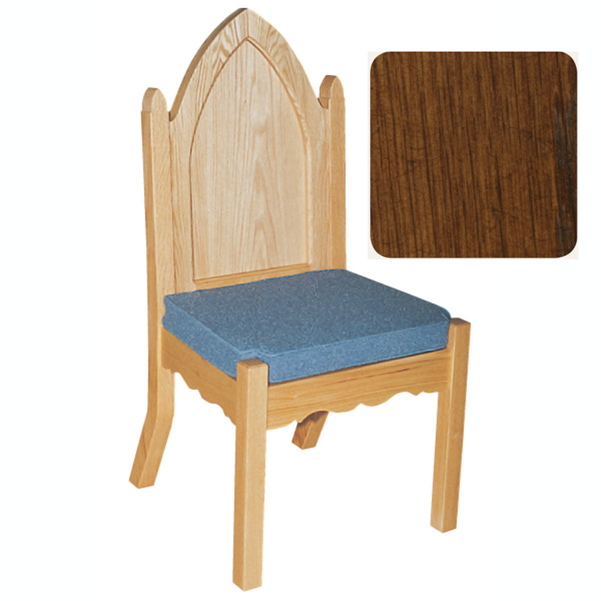 Antique Cherry Finish Gothic Style Side Chair with Padded Seat 972S