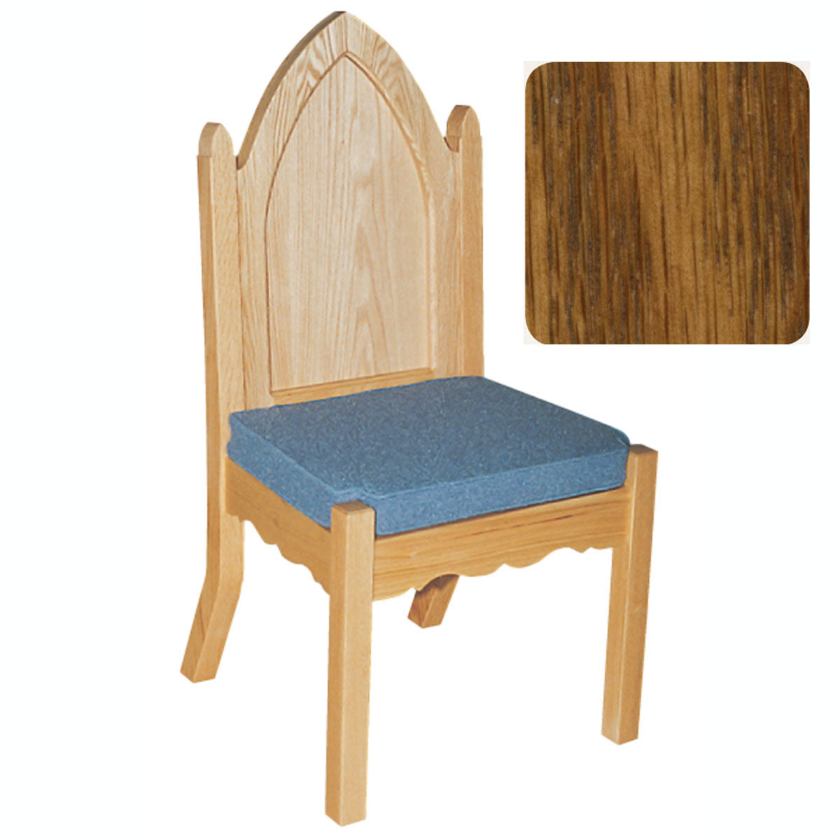 Amber Finish Gothic Style Side Chair with Padded Seat 972S