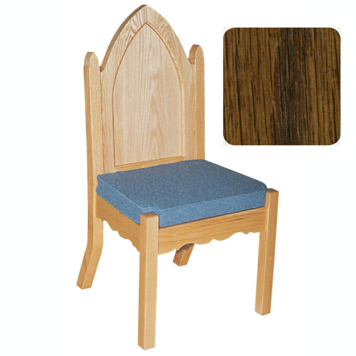 Dark Oak Finish Gothic Style Side Chair with Padded Seat 972S