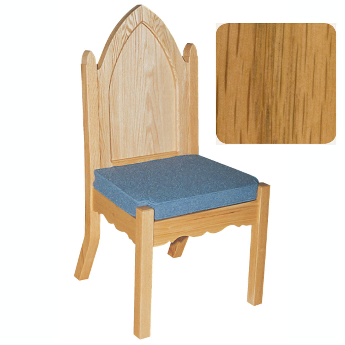 Fruitwood Finish Gothic Style Side Chair with Padded Seat 972S