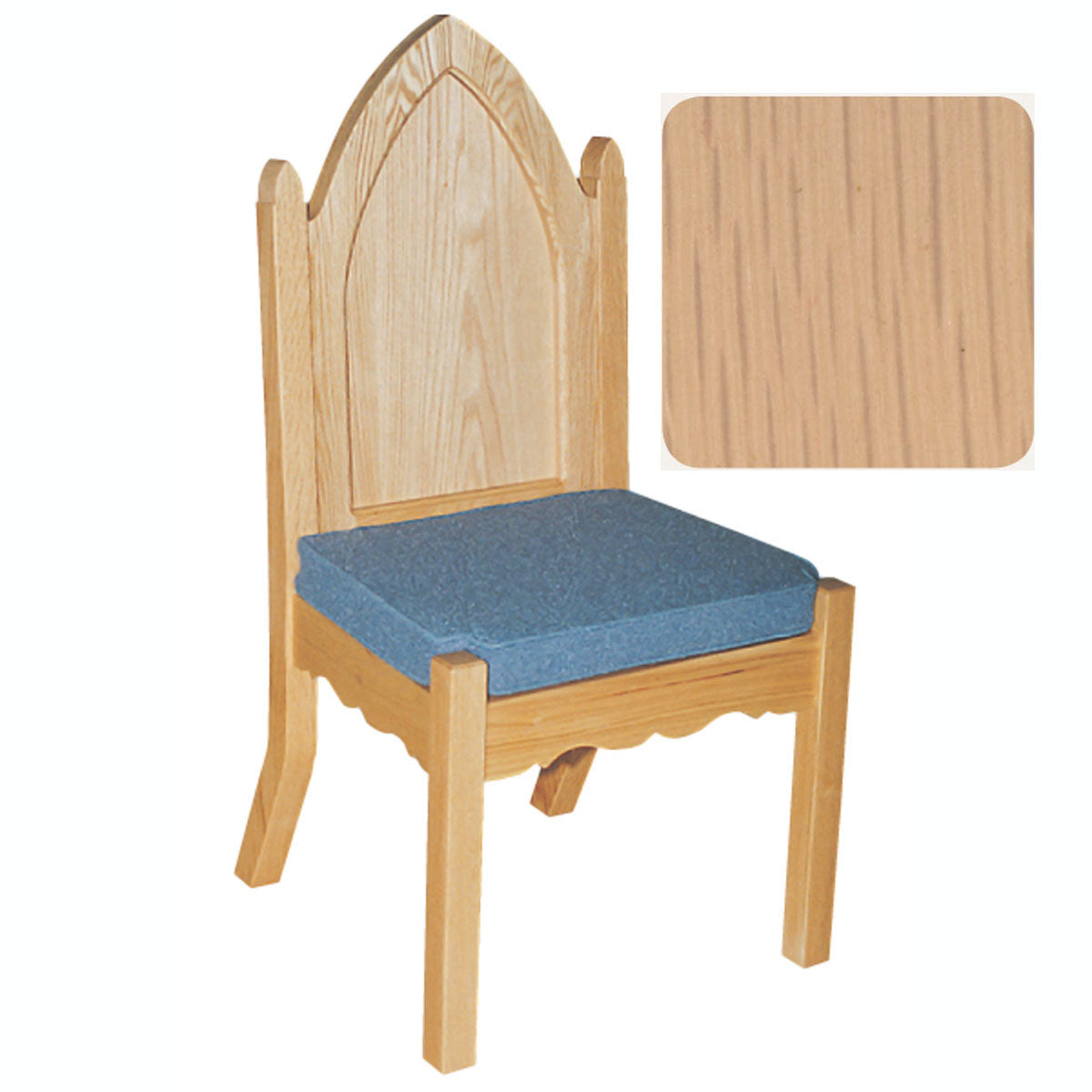 Limed Oak Finish Gothic Style Side Chair with Padded Seat 972S