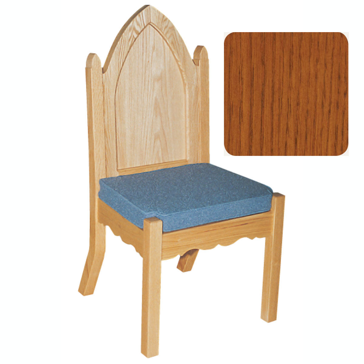 Sunset Finish Gothic Style Side Chair with Padded Seat 972S