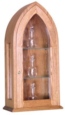 Gothic Style Wood Ambry with Glass Door - No. 709