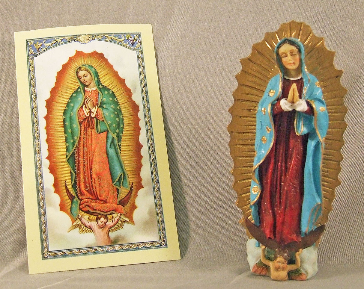 Our Lady of Guadalupe 4 inch boxed figure and holy card