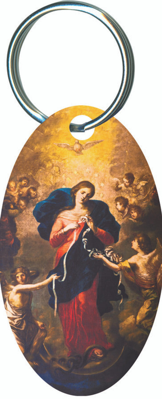 Mary Undoer of Knots Oval Keychain