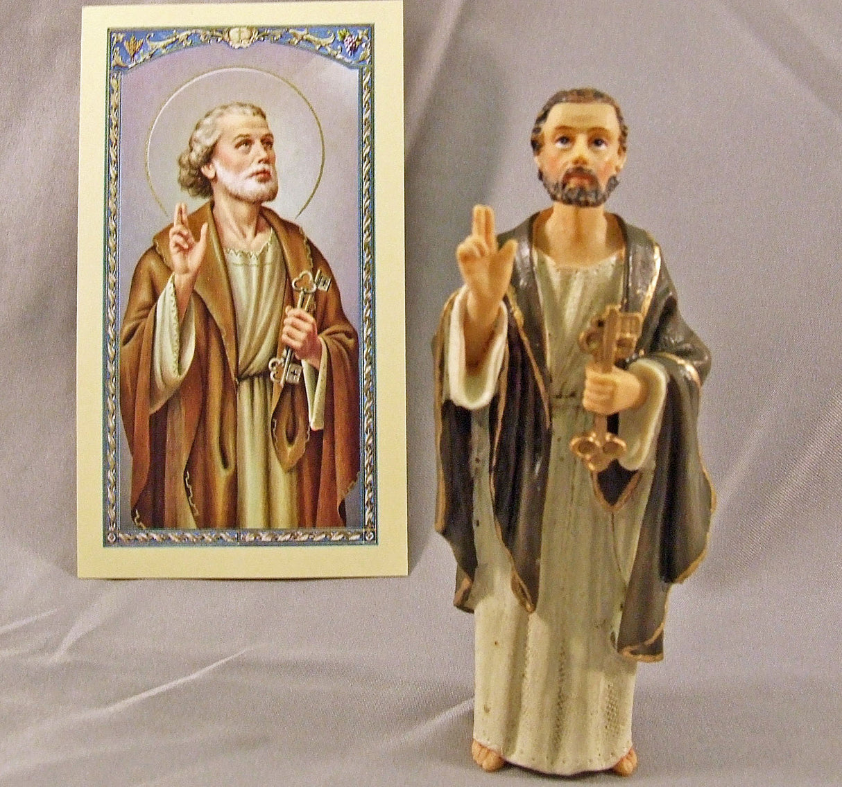 St Peter 3.5 inch boxed figure and holy card