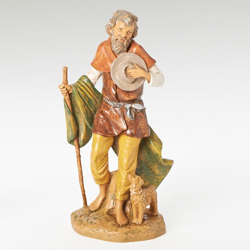 12 inch Scale Abraham, Old Man with Dog Fontanini Figure no. 52922