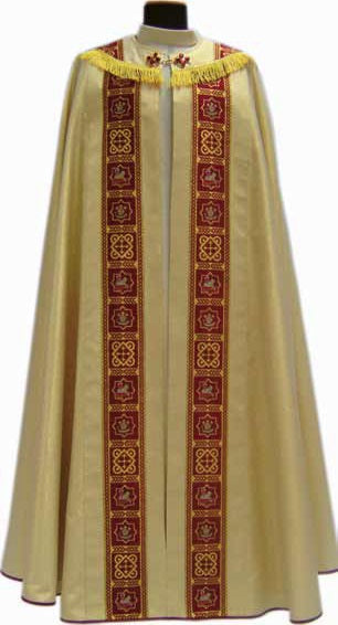Cope Gold with Agnus Dei Red Orphrey - 485 Cope