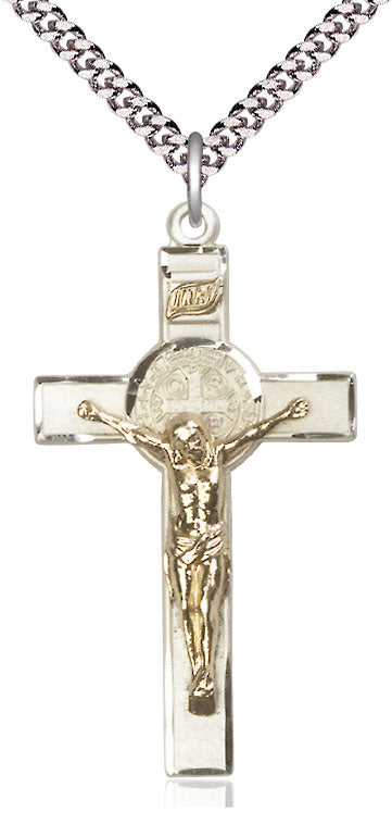 2 Tone Saint Benedict Crucifix for Men 2645GF/SS/24FRS