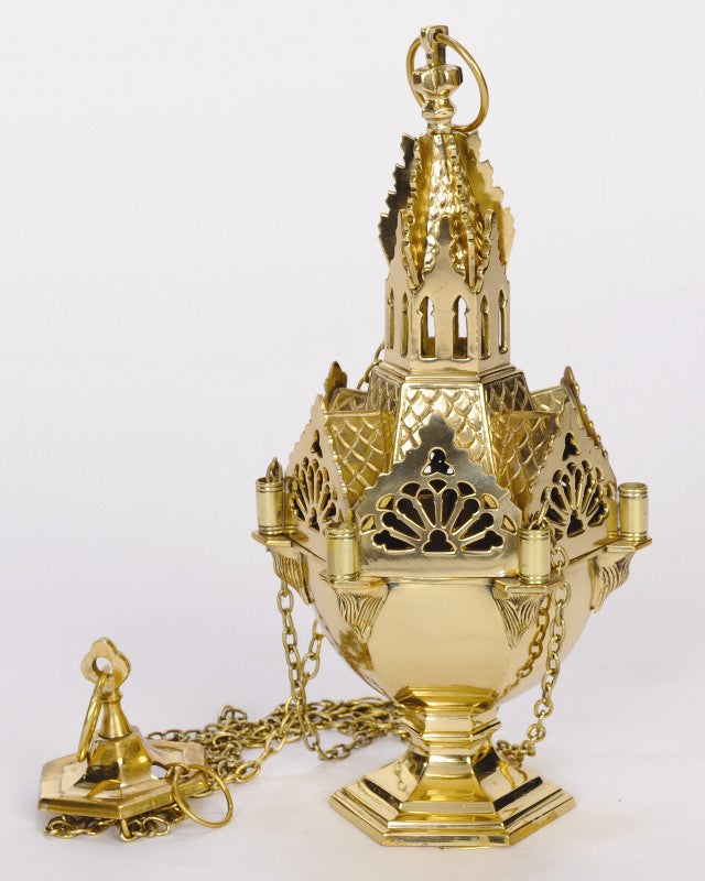 Traditional Church Censer in Solid Brass - no. H-59