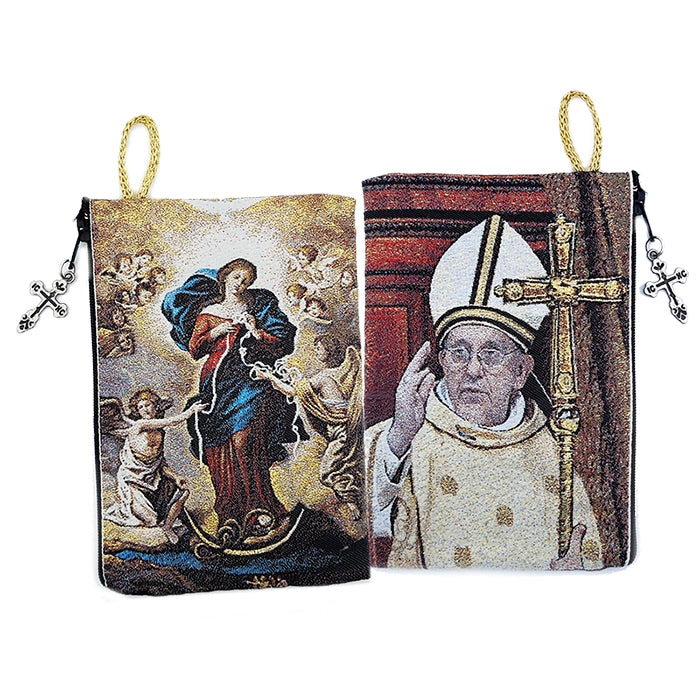 Our Lady Undoer of Knots Tapestry Rosary Pouch
