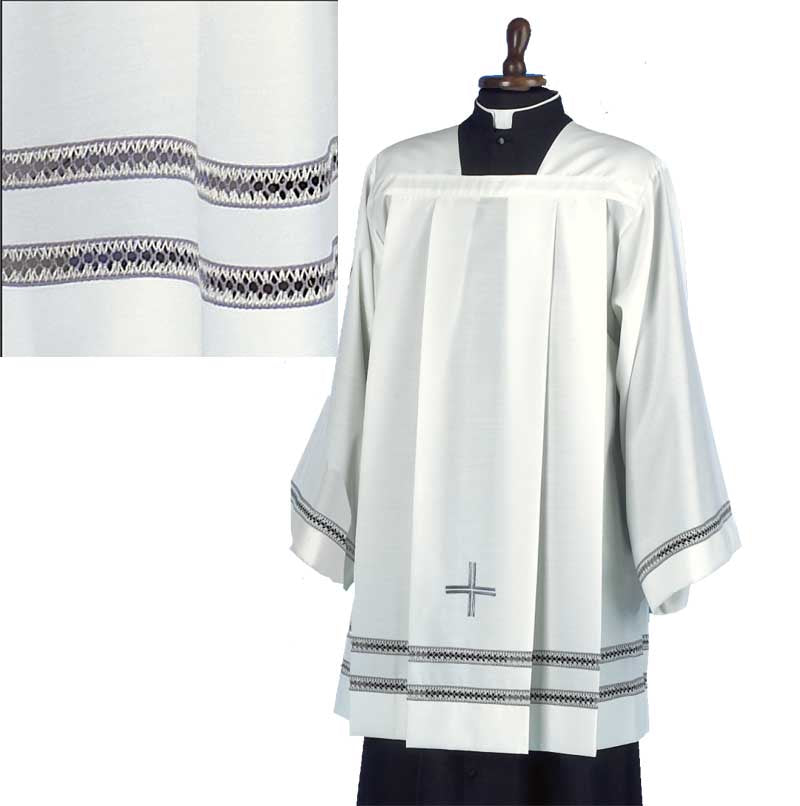 Misto Lana 2 Lace Insert Surplice with Cross no. 989/ML/2