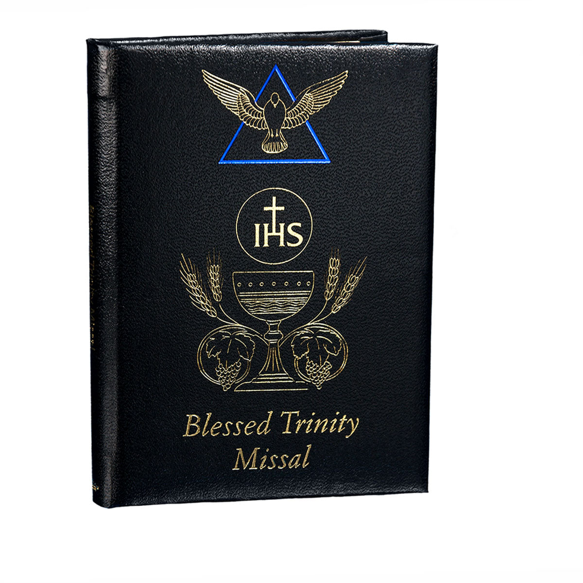 Black Blessed Trinity Missal with New Mass, Gold and Blue Stamped Cover