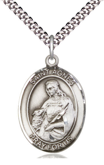 St. Agnes Sterling Silver Medal 8128SS/18S