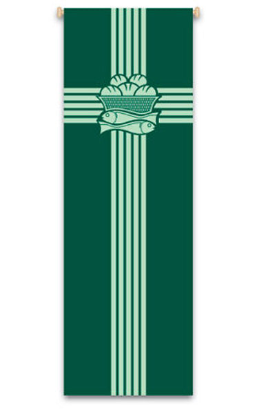 Bread with Cross and Ichtus. Printed Banner no. 7113