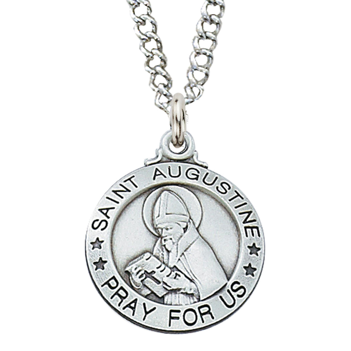 Sterling Silver Saint Augustine Necklace on 20" Chain L600AU