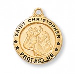 18kt Gold Plated Sterling St Christopher Medal no. J700CH