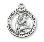 3/4 inch Open Design St Christopher Medel in Sterling Silver L604