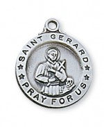 St Gerard Small Round Silver Medal Pendant L700GR